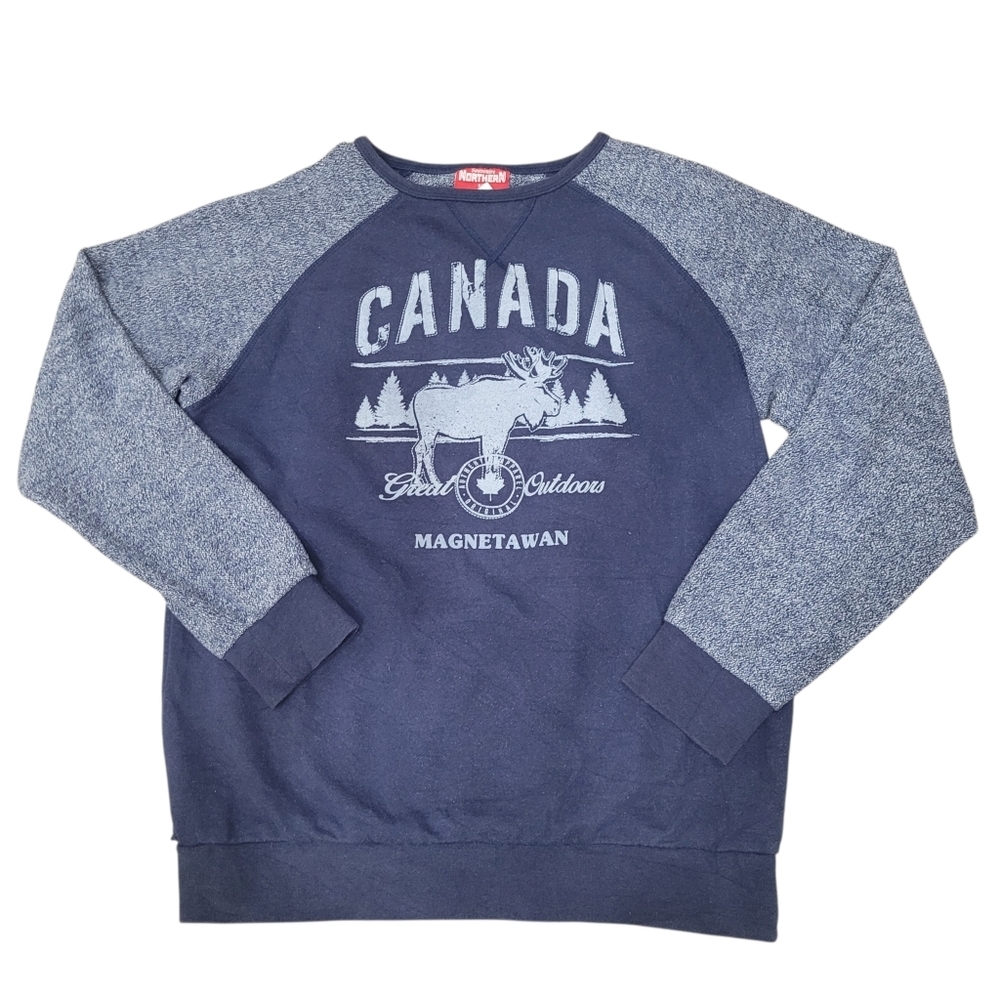 Vintage Y2K Canada Blue Crewneck Sweatshirt Top Size: Small